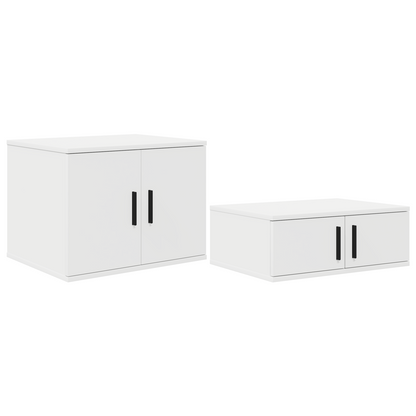 Opbevaringsskab Hvid 127X41X40 Cm Konstrueret Træ