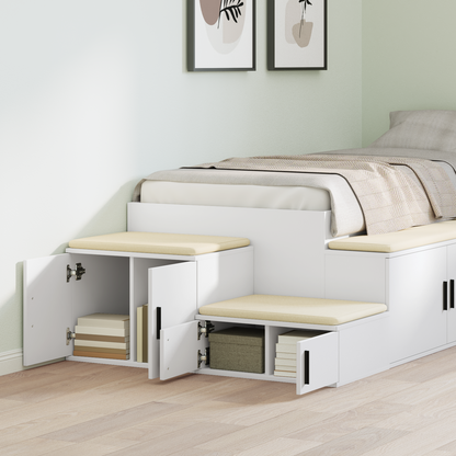 Opbevaringsskab Hvid 118X41X40 Cm Lavet Af Træ