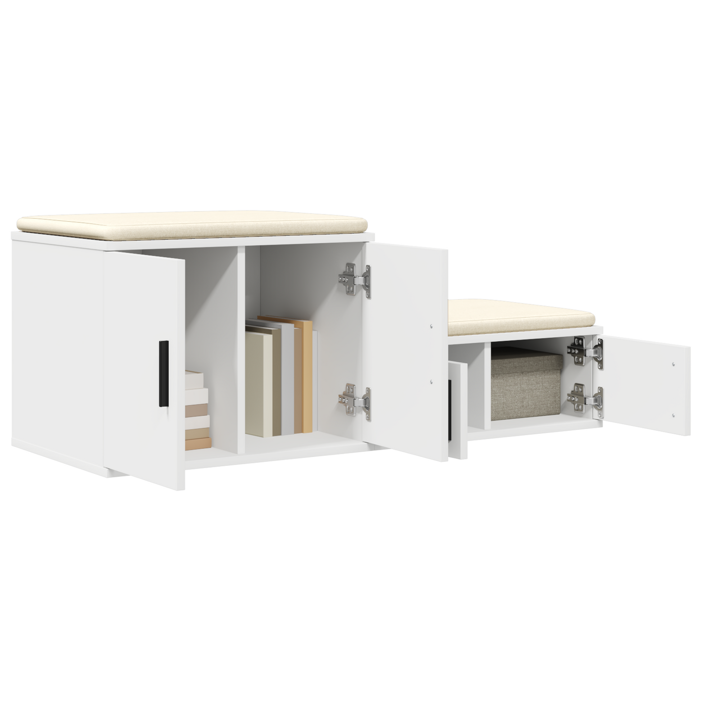 Opbevaringsskab Hvid 118X41X40 Cm Lavet Af Træ