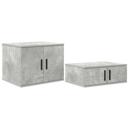 Opbevaringsskab Beton Grå 118X41X40 Cm Ingeniør Træ