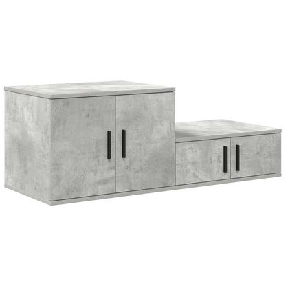 Opbevaringsskab Beton Grå 118X41X40 Cm Ingeniør Træ
