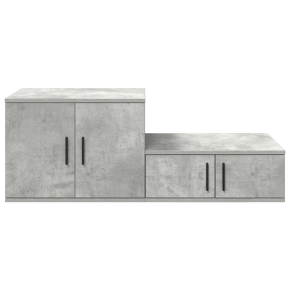 Opbevaringsskab Beton Grå 118X41X40 Cm Ingeniør Træ
