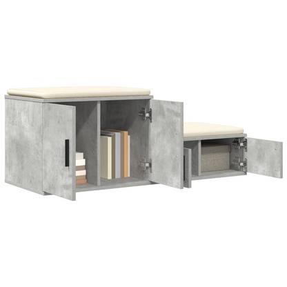 Opbevaringsskab Beton Grå 118X41X40 Cm Ingeniør Træ
