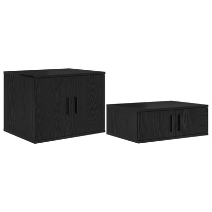 Opbevaringsskab Sort 108X41X40 Cm - Lavet Af Træ
