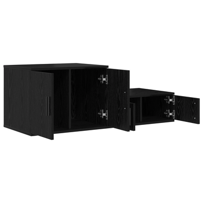 Opbevaringsskab Sort 108X41X40 Cm - Lavet Af Træ