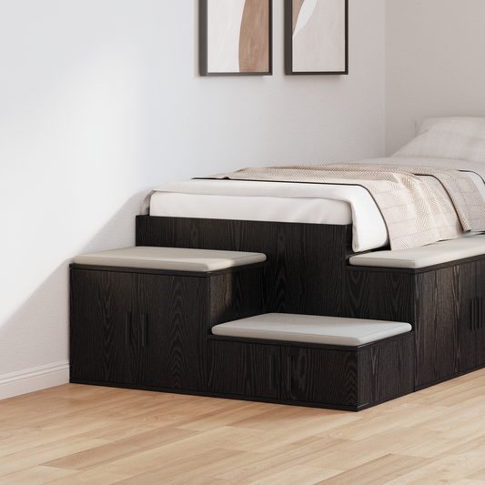Opbevaringsskab Sort 108X41X40 Cm - Lavet Af Træ