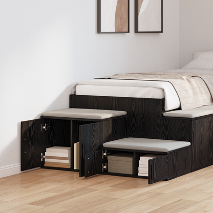Opbevaringsskab Sort 108X41X40 Cm - Lavet Af Træ
