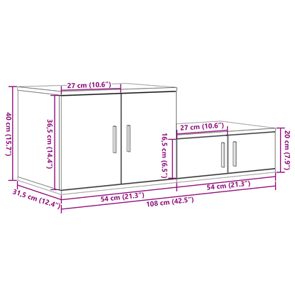 Opbevaringsskab Sonoma Eg 108X41X40 Cm Lavet Af Konstrueret Træ