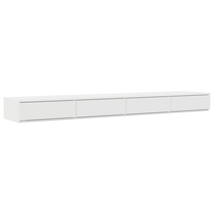 Sengeskuffer Hvid 200X36,5X16,5 Cm Konstrueret Træ