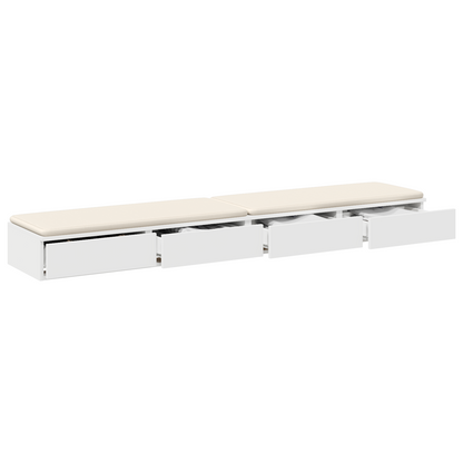 Sengeskuffer Hvid 200X36,5X16,5 Cm Konstrueret Træ