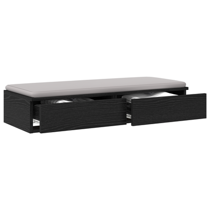 Sengeskuffer Sorte 80X36,5X16,5 Cm Konstrueret Træ