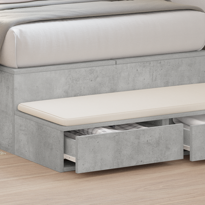 Senge Skuffer Beton Grå 80X36,5X16,5 Cm Konstrueret Træ