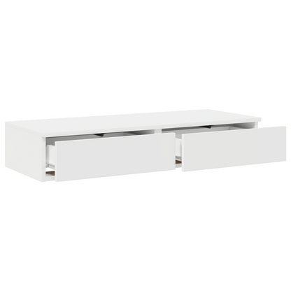 Sengeskuffer Hvid 90X36,5X16,5 Cm Kunstigt Træ