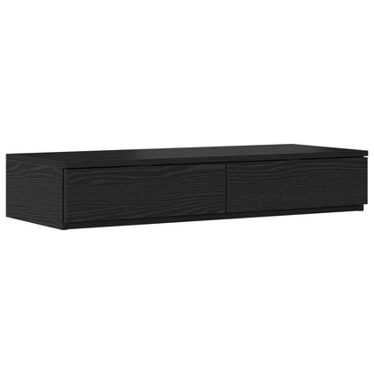 Sengeskuffer Sort 90X36,5X16,5 Cm Ingeniørtræ
