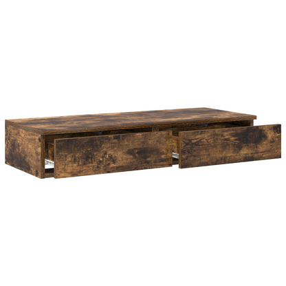 Sengeskuffer Røget Eg 90X36,5X16,5 Cm Lavet I Træ