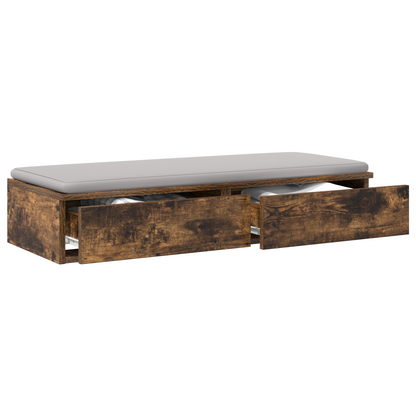Sengeskuffer Røget Eg 90X36,5X16,5 Cm Lavet I Træ