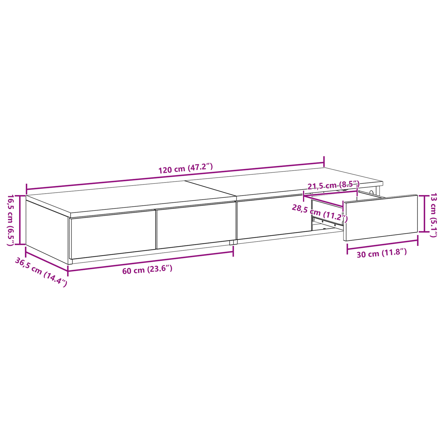 Sengeskuffer Hvid 120X36,5X16,5 Cm Konstrueret Træ