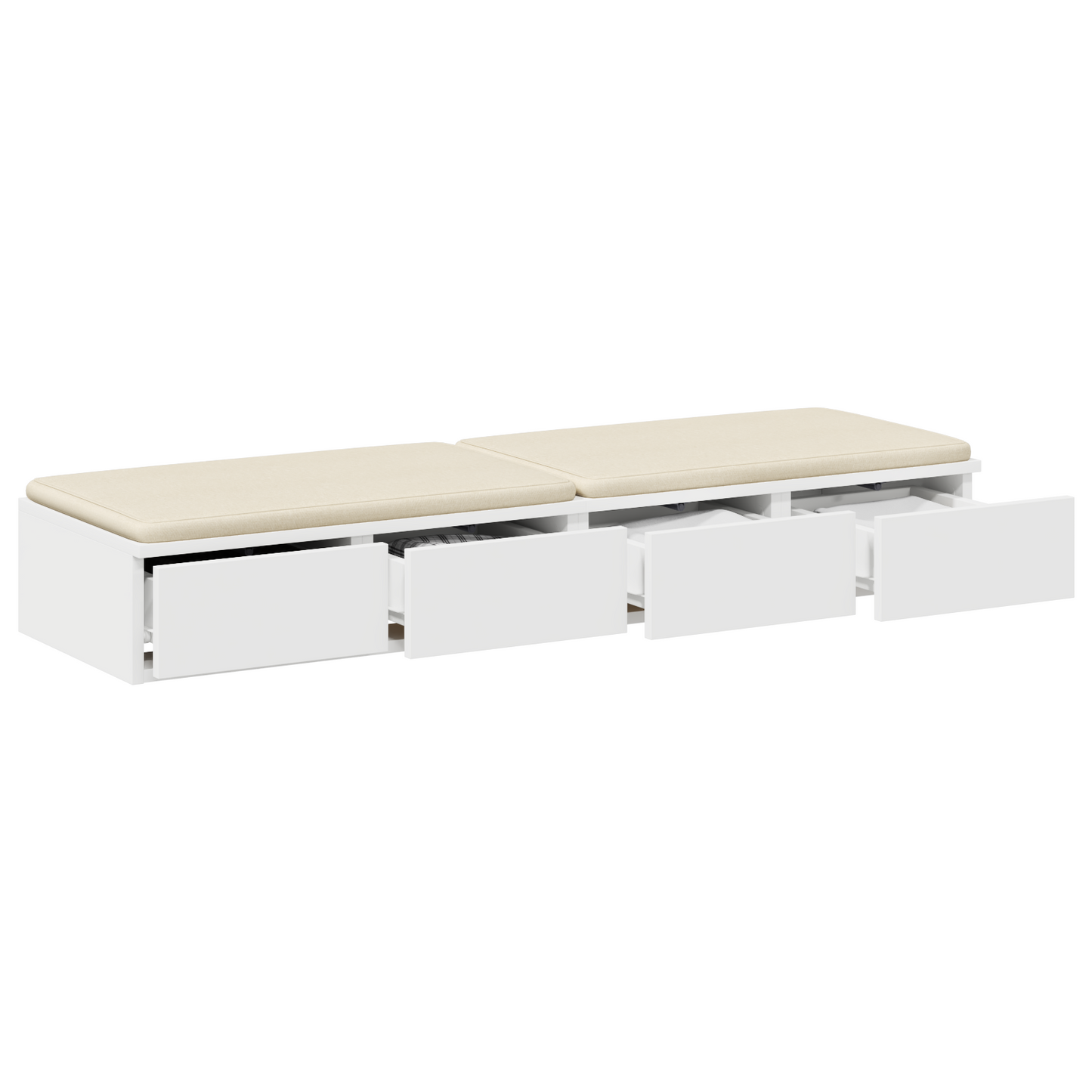 Sengeskuffer Hvid 120X36,5X16,5 Cm Konstrueret Træ