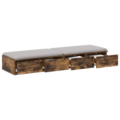 Sengeskuffer Røget Eg 120X36,5X16,5 Cm Konstrueret Træ