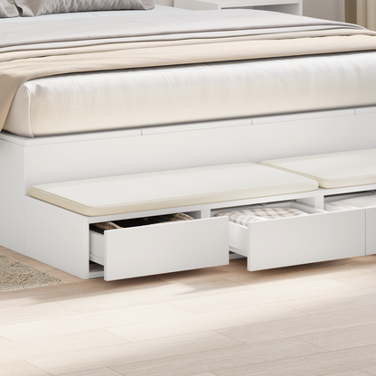 Bedskuffer Hvid 140X36,5X16,5 Cm Ingeniørtræ