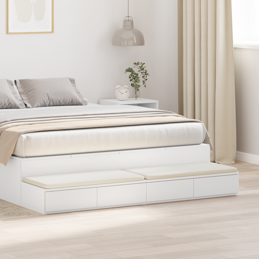 Bedskuffer Hvid 150X36,5X16,5 Cm Konstrueret Træ