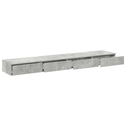 Sengekufferter Beton Grå 180X36,5X16,5 Cm Konstrueret Træ
