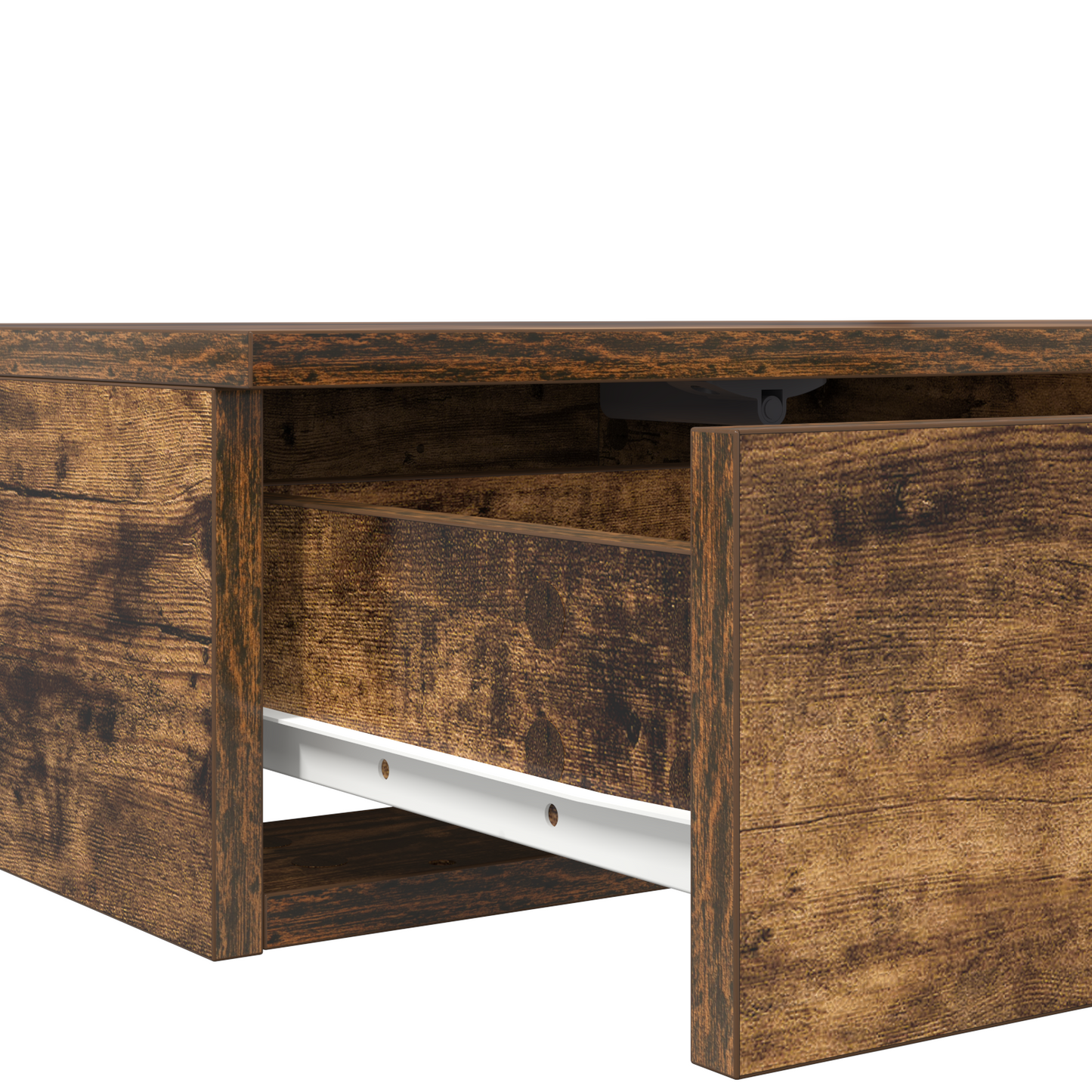 Sengebordsskuffer I Røget Egetræ - 180X36.5X16.5 Cm - Lavet Af Spånplade