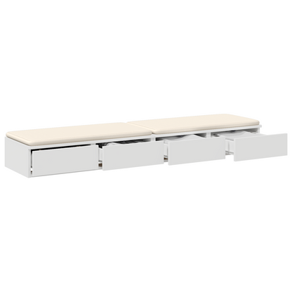 Sengekufferter Hvid 135X36,5X16,5 Cm Lavet Af Trækomposit