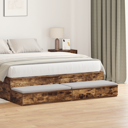 Sengekufferter Røget Eg 135X36,5X16,5 Cm Bygget I Træ