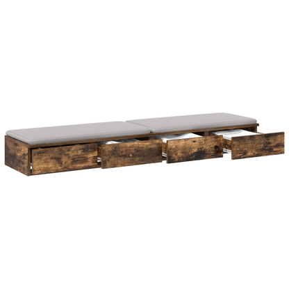 Sengekufferter Røget Eg 135X36,5X16,5 Cm Bygget I Træ