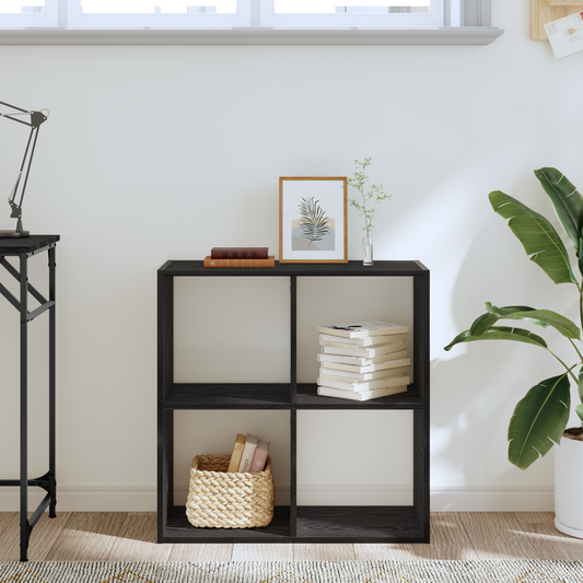 Bogreol Sort Eg 68.5 X 32 X 68.5 Cm Konstrueret Træ