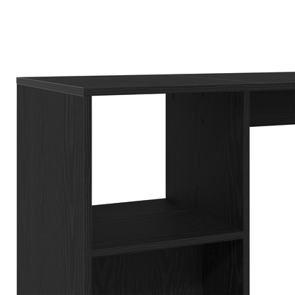 Barbord Med Hylde Sort Eg 102,5X46X103,5 Cm Konstrueret Træ