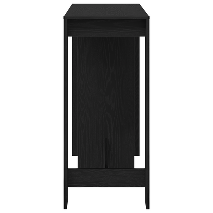 Barbord Med Hylde Sort Eg 102,5X46X103,5 Cm Konstrueret Træ
