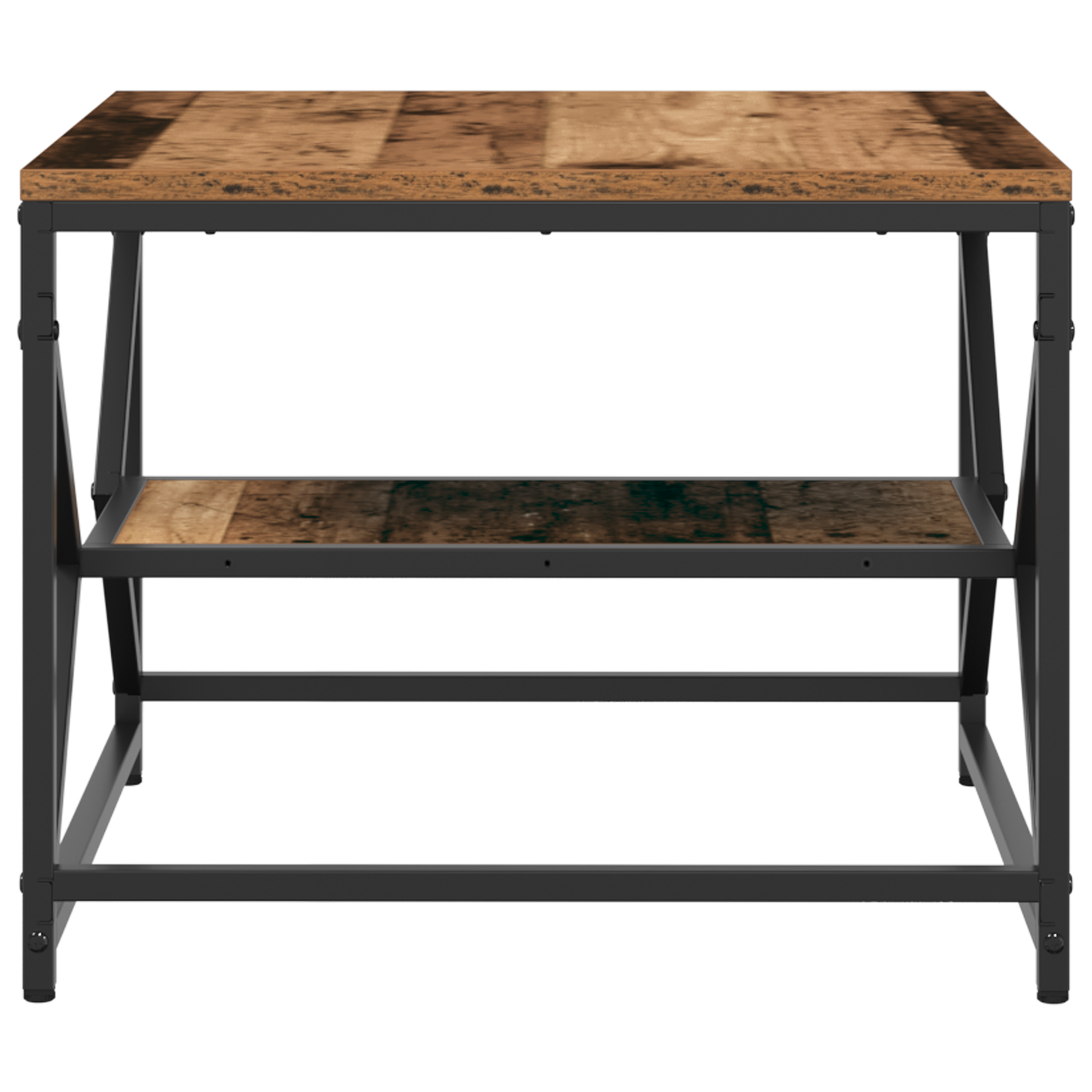 Sofabord Med Hylde I Gammelt Træ 51X50X40 Cm Ingeniørtræ