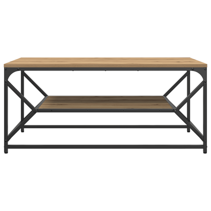 Sofabord Med Hylde I Artisan Eg 90X50X40 Cm Lavet Af Træ