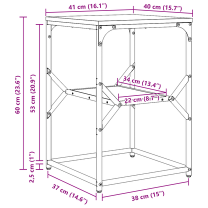 Sidebord Sort Eg 41X40X60 Cm Ingenieret Træ
