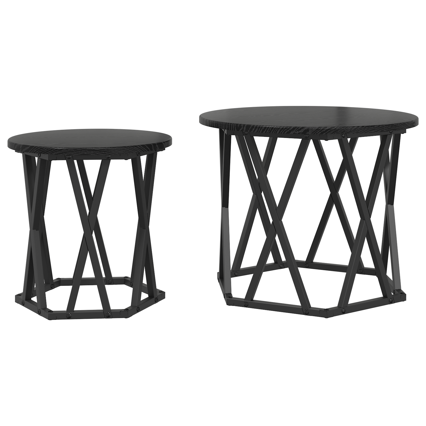 Nesting Side Tables 2 Stk Sort Eg Trækomposit