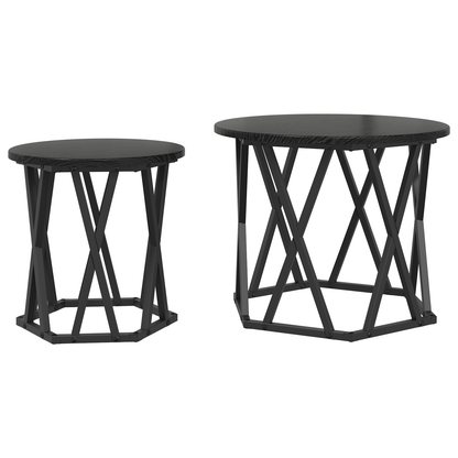 Nesting Side Tables 2 Stk Sort Eg Trækomposit