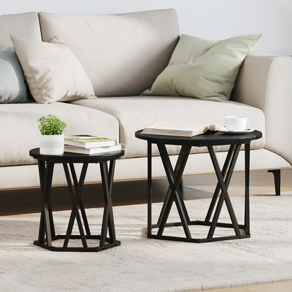 Nesting Side Tables 2 Stk Sort Eg Trækomposit