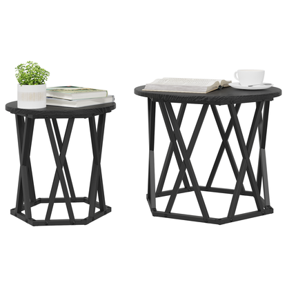 Nesting Side Tables 2 Stk Sort Eg Trækomposit