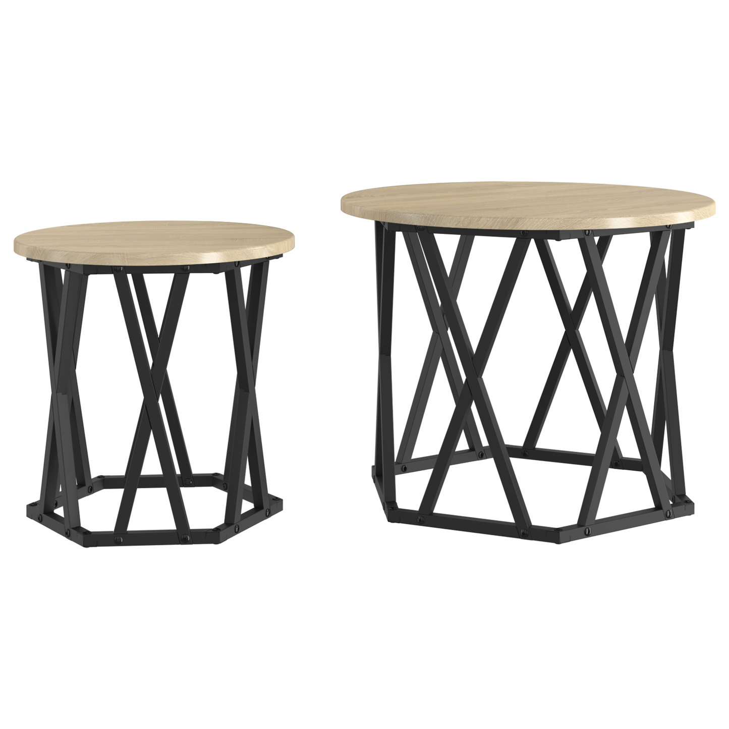 Nesting Side Tables 2 Pcs Sonoma Oak Engineered Wood