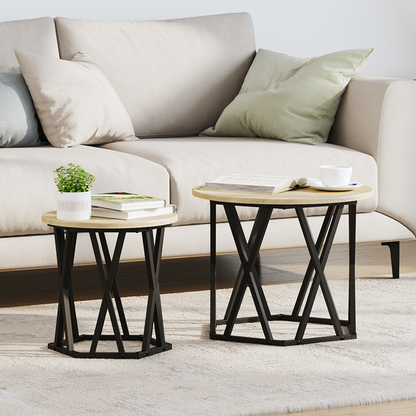 Nesting Side Tables 2 Pcs Sonoma Oak Engineered Wood