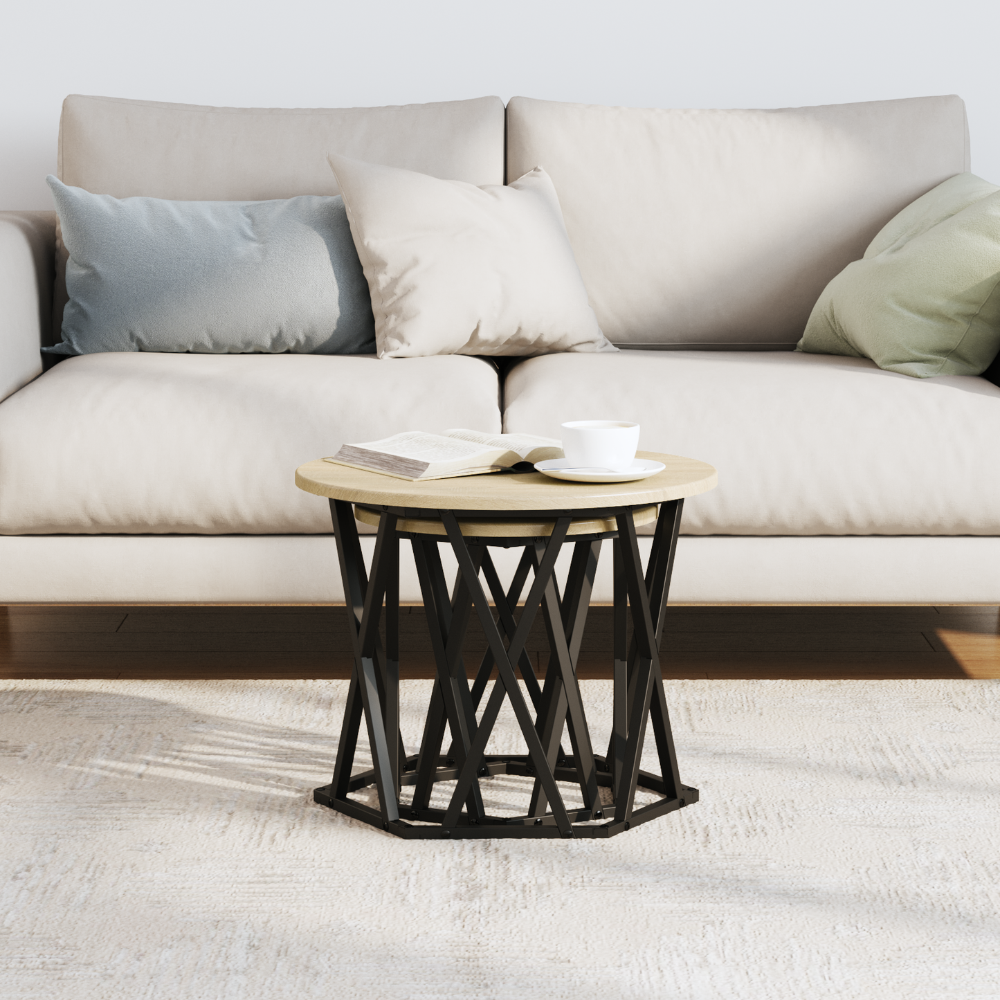 Nesting Side Tables 2 Pcs Sonoma Oak Engineered Wood