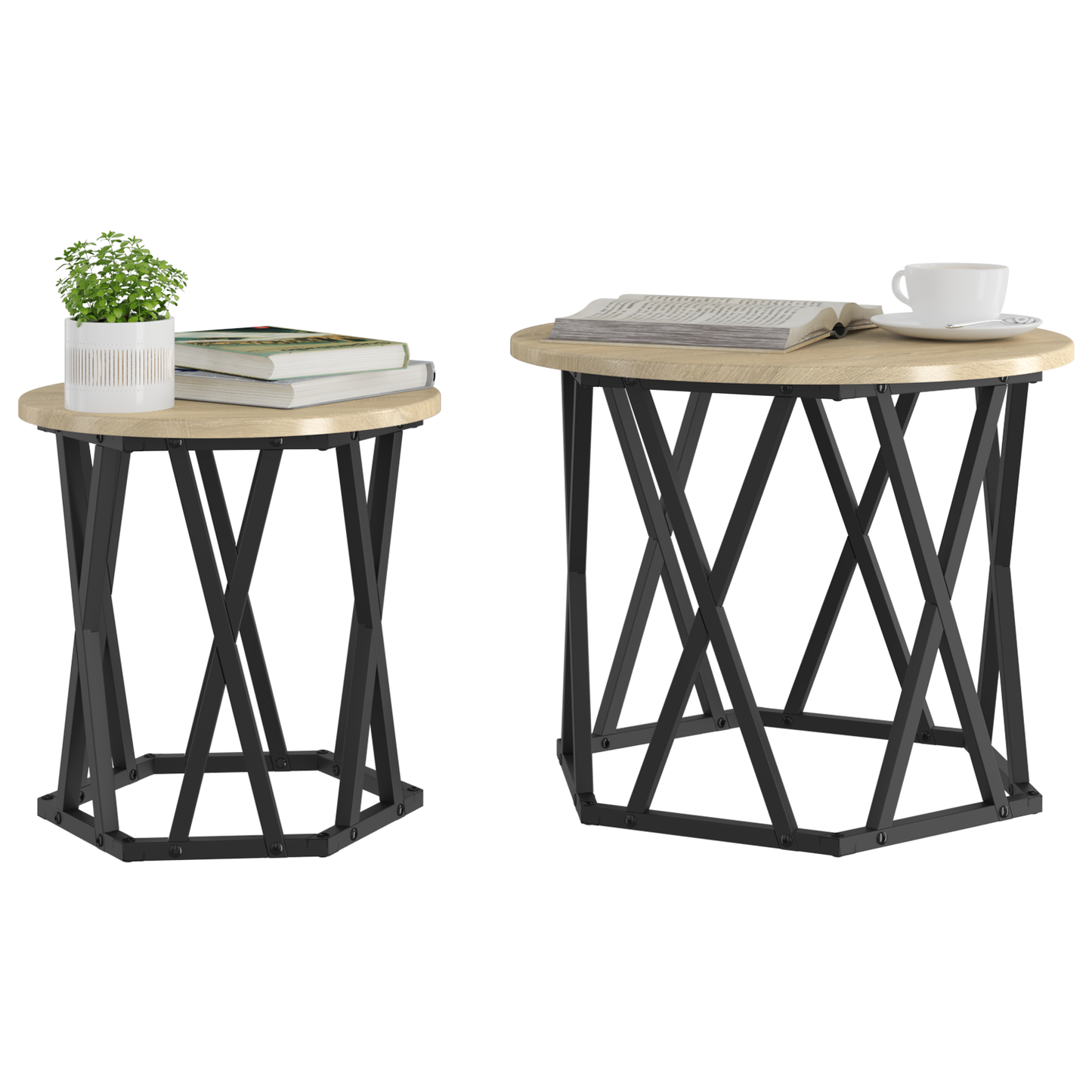 Nesting Side Tables 2 Pcs Sonoma Oak Engineered Wood