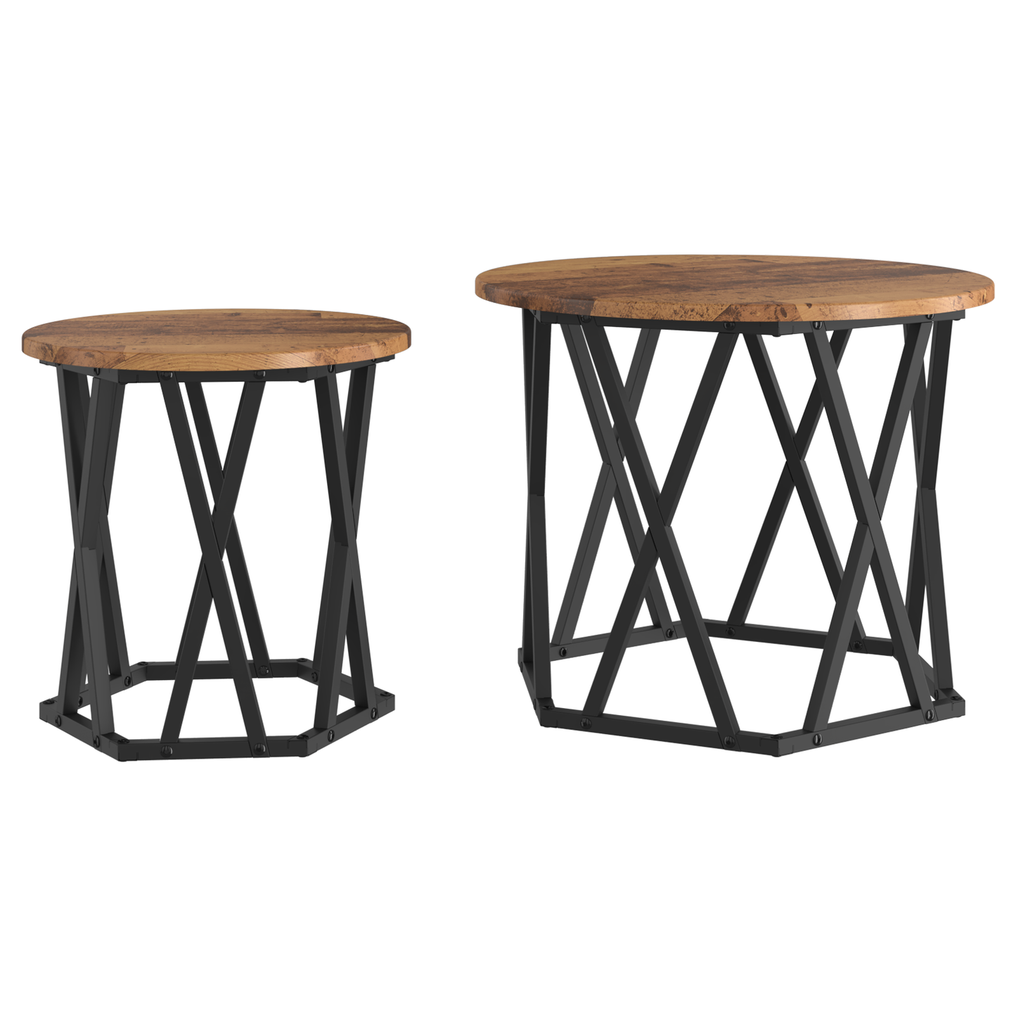 Nesting Side Tables 2 Stk Gammelt Træ Ingeniørtræ