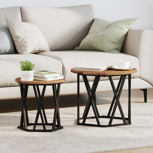 Nesting Side Tables 2 Stk Gammelt Træ Ingeniørtræ