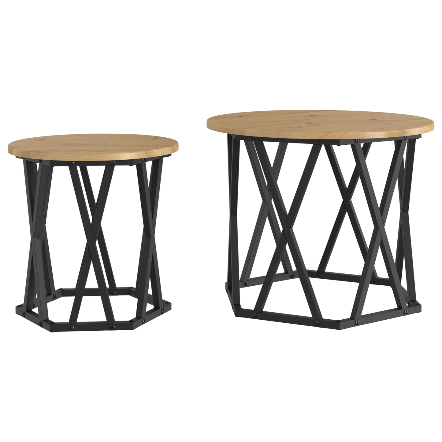 Nesting Side Tables 2 Stk Artisan Eg Konstrueret Træ
