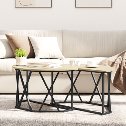 Kaffebord Sonoma Eg 80X80X42 Cm Lavet Af Træ