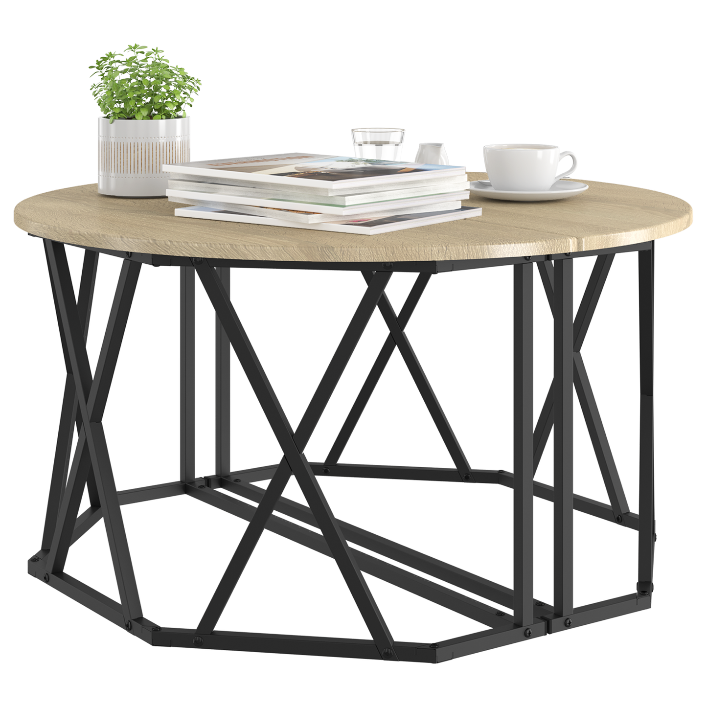 Kaffebord Sonoma Eg 80X80X42 Cm Lavet Af Træ