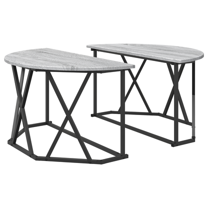 Grå Sonoma Kaffebord 80X80X42 Cm Lavet Af Ingeniørtræ